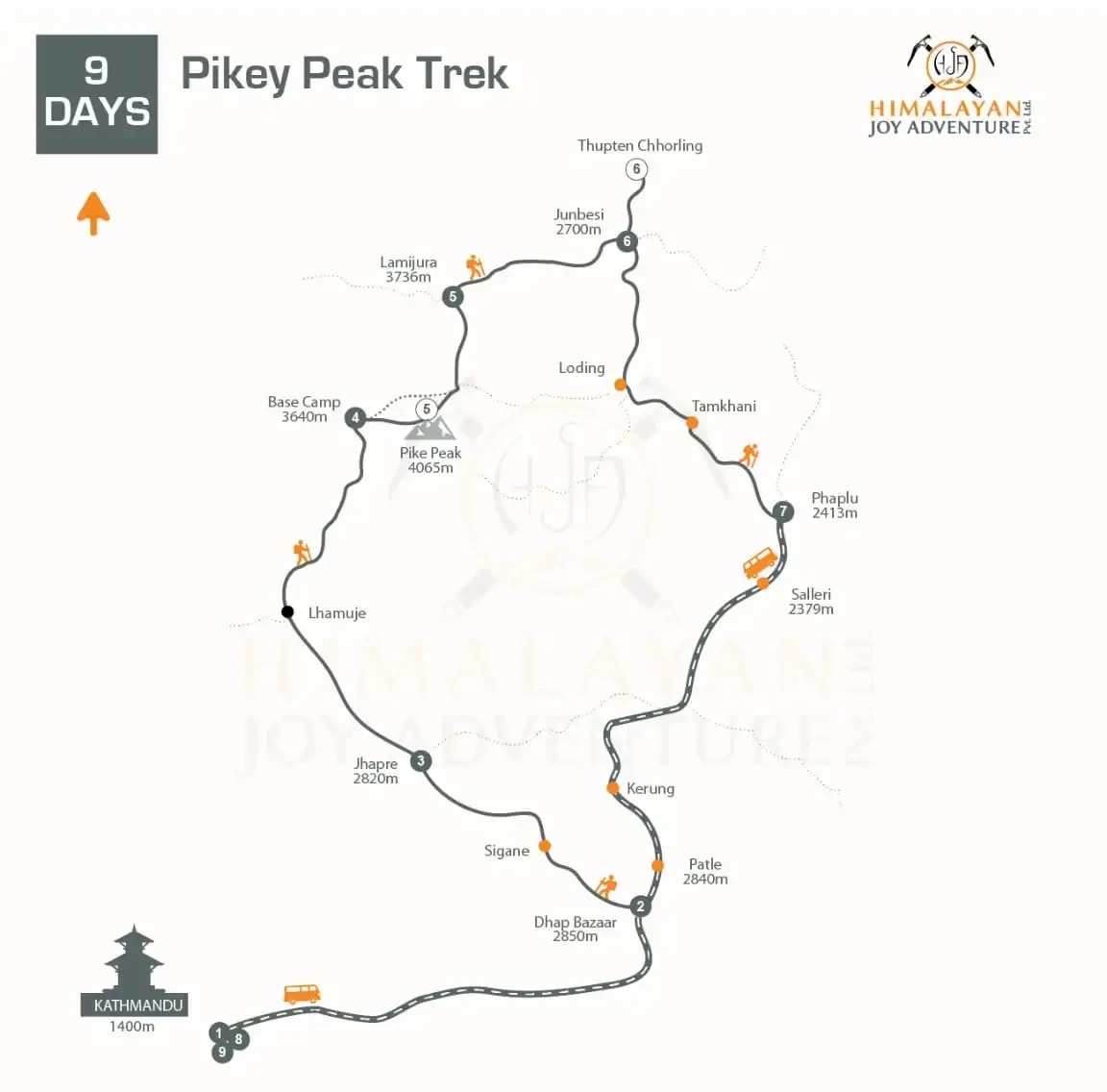 Pikey Peak Trek Map