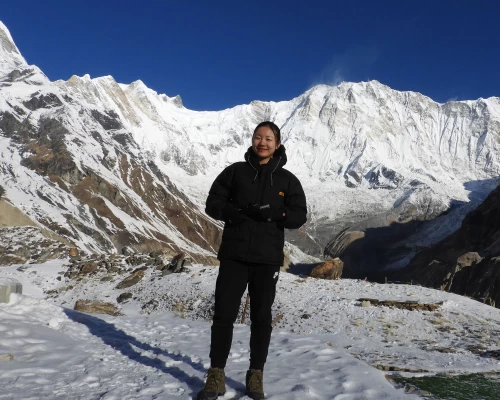 Annapurna First In The Backdrop