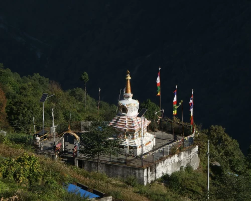 Buddhist Stupa In Dhunche Village