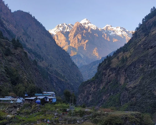 Deng Village And Lapchung Village In The Background