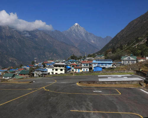 Lukla Aiport And Lukla Village