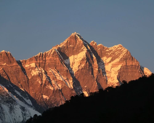 Sunset On Mount Lhotse Seen From Dingboche