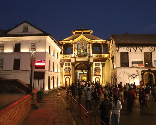 View Of Pashupatinath Temple In The Evening. 